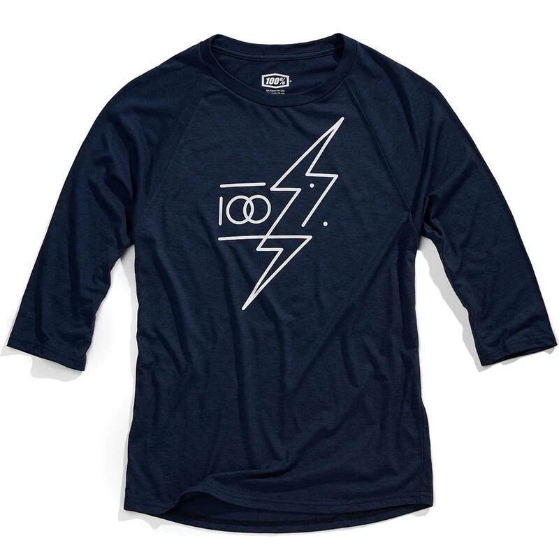 100% Helgi 3/4 Mouw Functioneel Shirt - Navy Heather - Blauw 3 100% Helgi 3/4 Mouw Functioneel Shirt - Navy Heather - Blauw