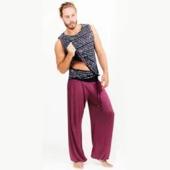 Heren Yoga T-shirt Premium Katoen, Heren Yoga Tanktop Mantra Bedrukt, Geborduurd