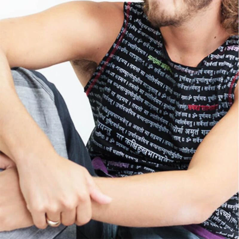 Heren Yoga T-shirt Premium Katoen, Heren Yoga Tanktop Mantra Bedrukt, Geborduurd 6 Heren Yoga T-shirt Premium Katoen, Heren Yoga Tanktop Mantra Bedrukt, Geborduurd - Afbeelding 4
