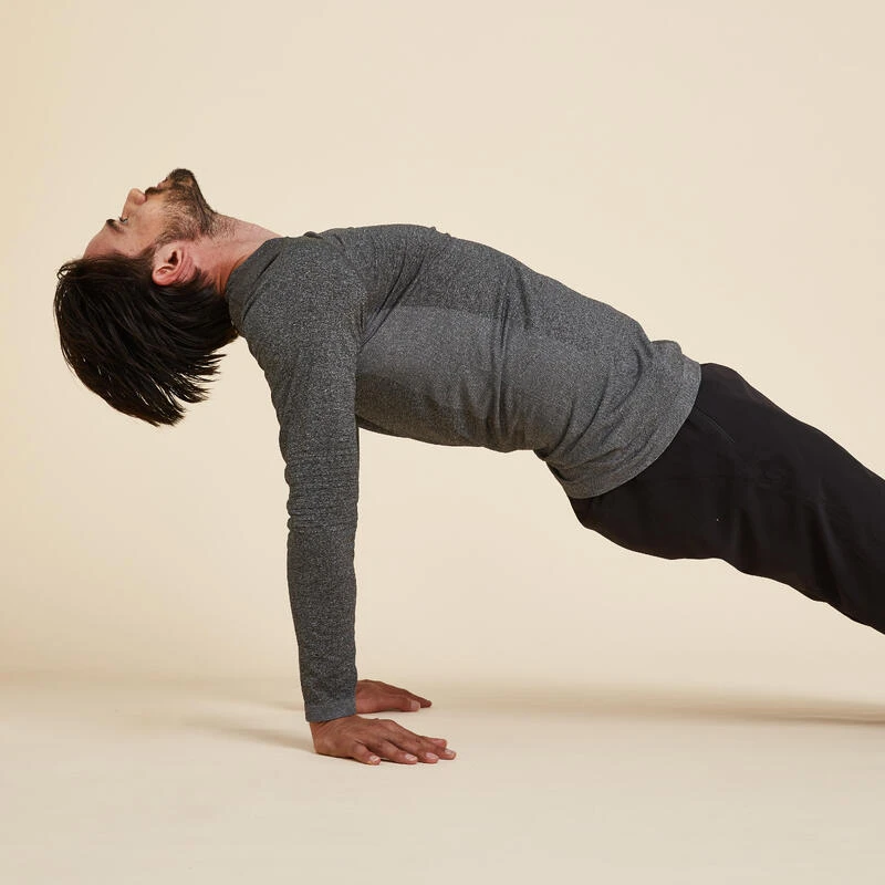 Yogashirt Met Lange Mouwen Voor Heren Naadloos 5 Yogashirt Met Lange Mouwen Voor Heren Naadloos - Afbeelding 3