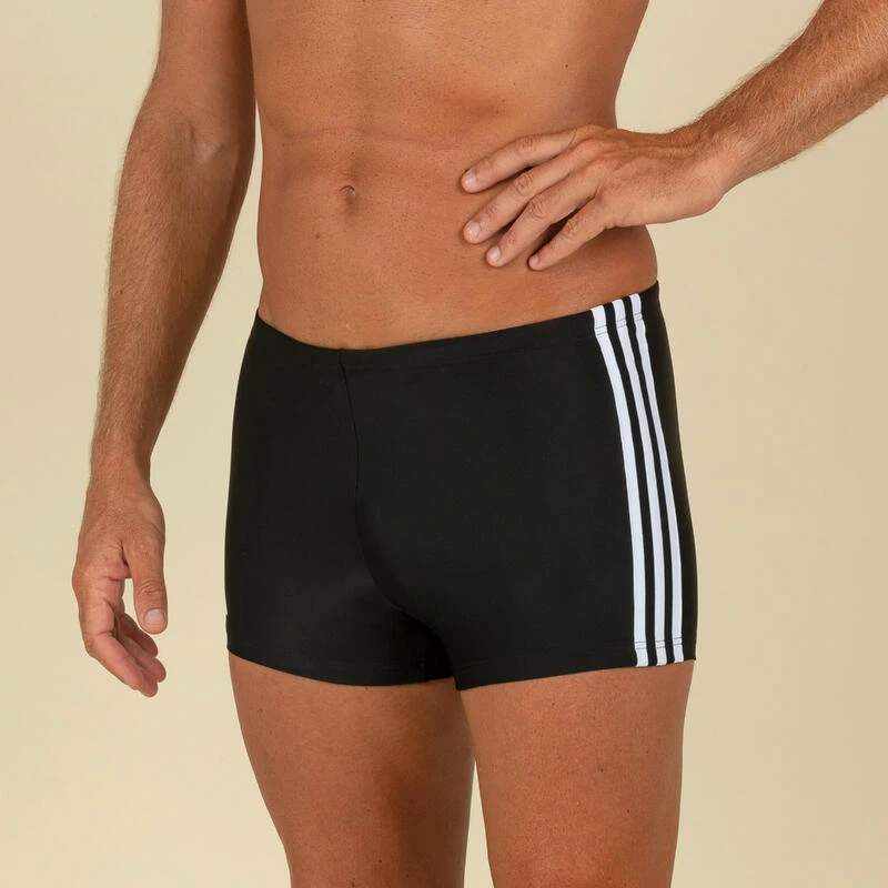 ADIDAS Zwemboxer Voor Heren 3S Zwart Wit 3 ADIDAS Zwemboxer Voor Heren 3S Zwart Wit